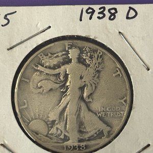 1938 D Walking Liberty Half Dollar-Rare/Vintage AU Coins